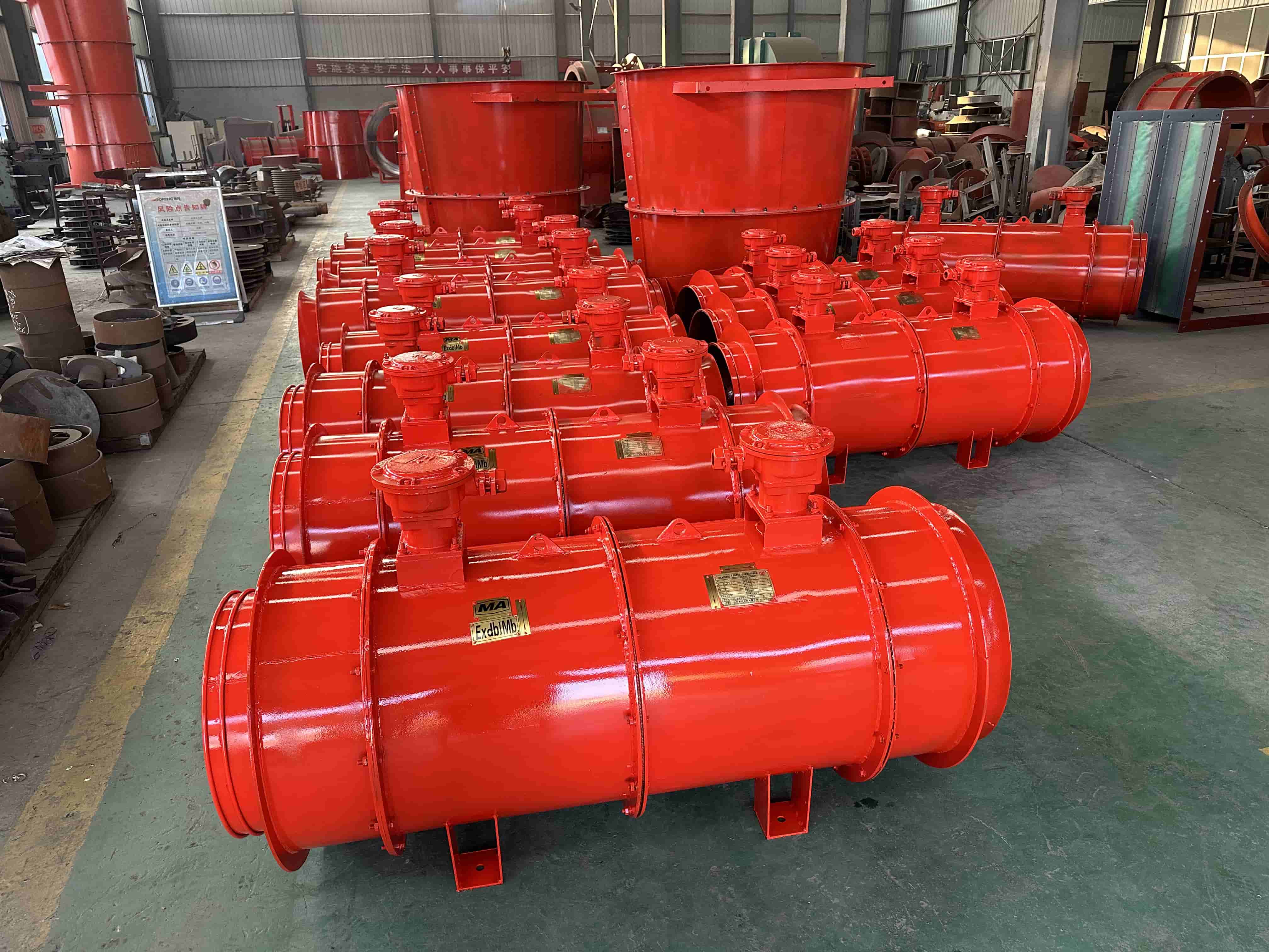 FBD Series Flameproof Counter-Rotating Axial Auxiliary Fan Mass Production Case