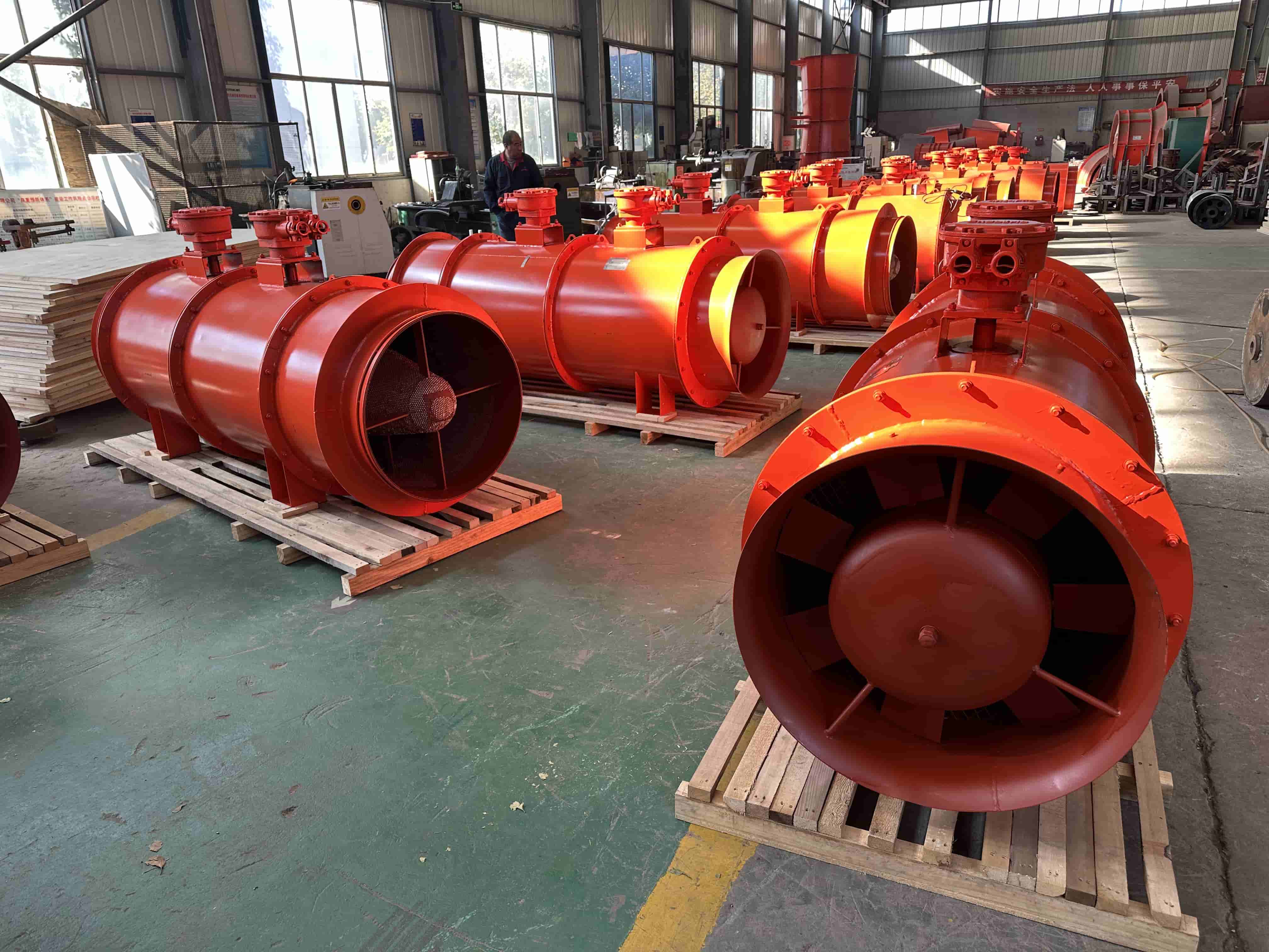 FBD Series Flameproof Counter-Rotating Axial Auxiliary Fan Mass Production Case